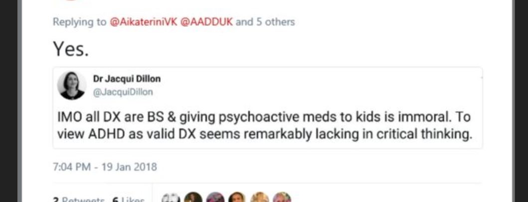 Jacqui Dillon BS Tweet